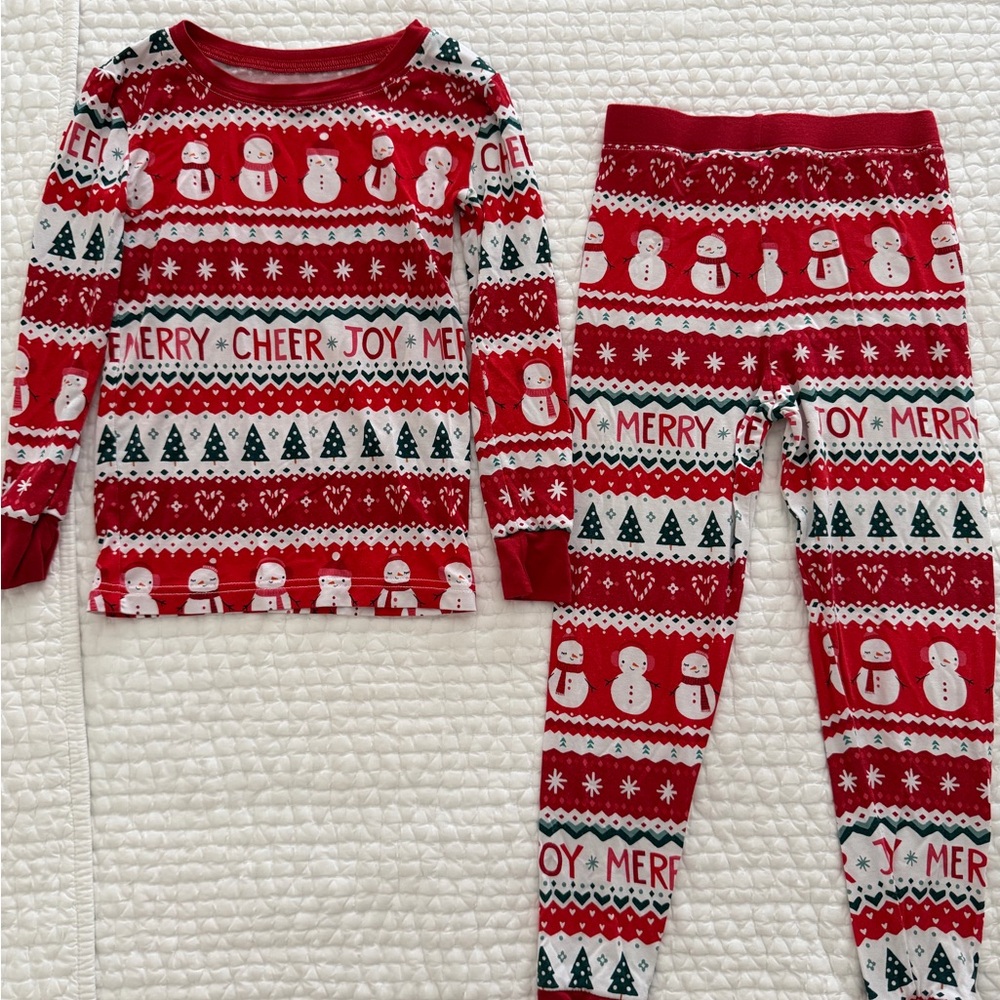 Little Sleepies Red Snowman Pajama Set